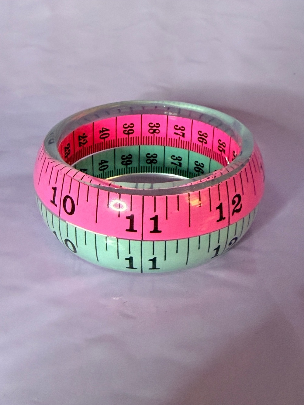 Pink and blue double measuring tape bangle
